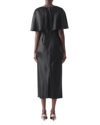 Washed Twill Cape Midi Dress