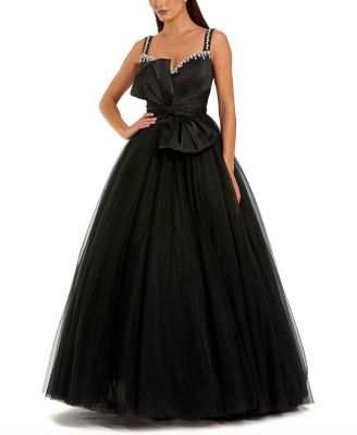  Sleeveless Sweetheart Neck Tulle Ballgown with Bow