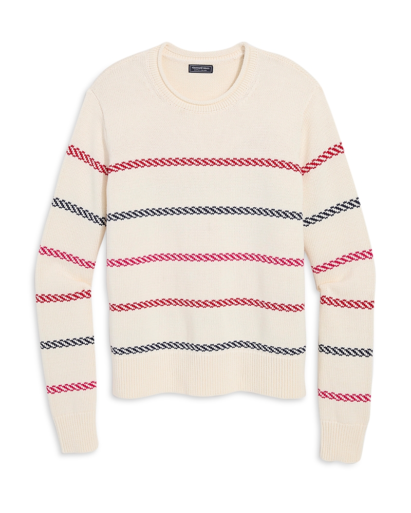 Vineyard Vines Katie Cotton Multi Stripe Sweater In Neutral