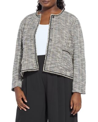 Charlotte Collarless Tweed Jacket 