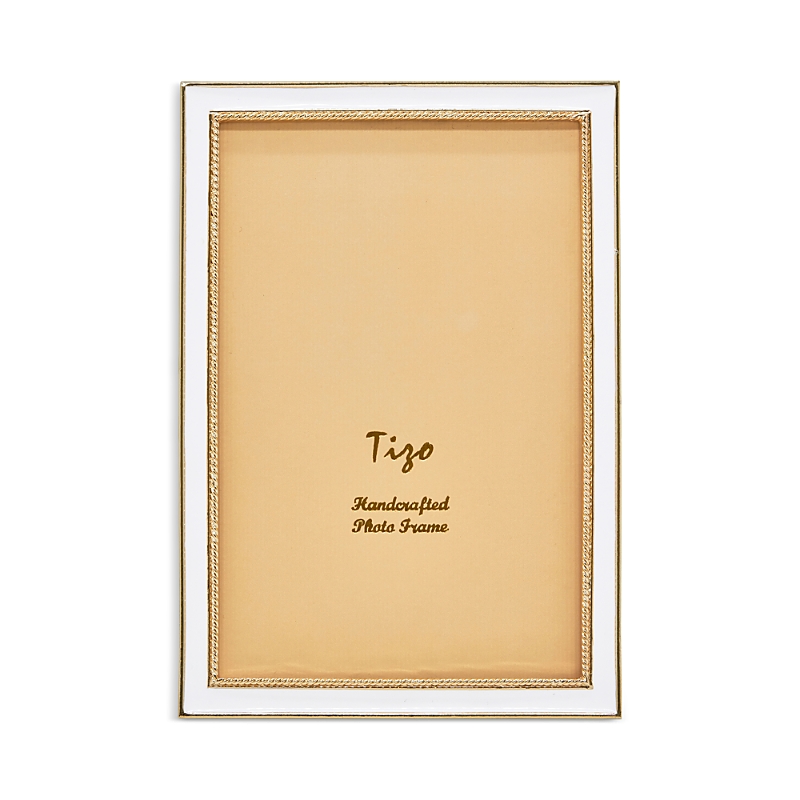 Tizo Enameled Gold Frame, 4 X 6 In White