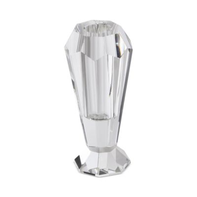 Crystal Glass Bud Vase with Clear Base