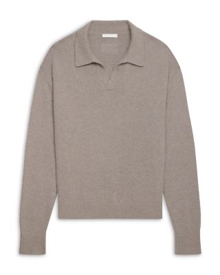 Brushed Open Collar Polo Sweater