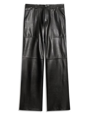 Relaxed Fit Leather Utility Pants