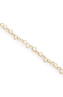 Solid Yellow Gold Heart Chain Necklace