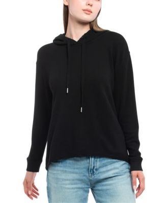  Vented Back High-low Lace Hem Hoodie