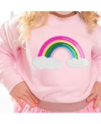 Girls' Rainbow Sequin Patch Sweatshirt - Big Kid