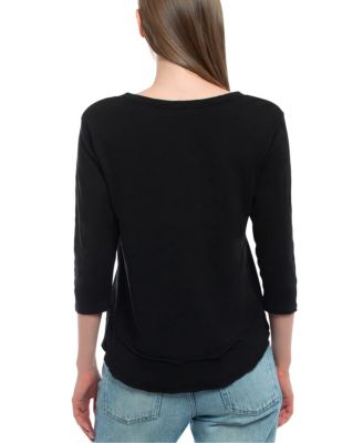  3/4 Sleeve Shrunken Crew Mock Layer Tee