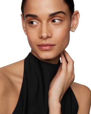 Starburst Stud Earrings in 18K Yellow Gold with Diamonds, 11.7mm