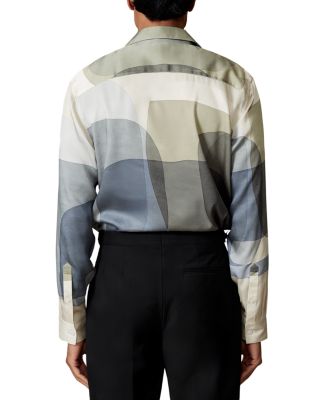 Long Sleeve Printed Button Front Shirt