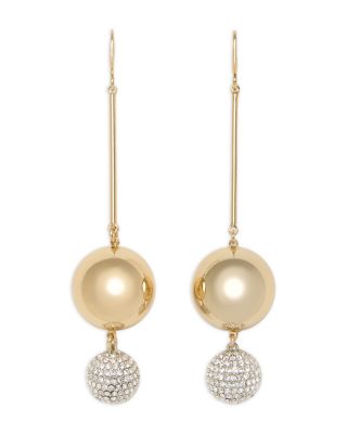 Tiffani Bead & Pav&eacute; Fireball Linear Drop Earrings