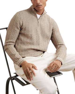 Tuscano Quarter Zip Cable Knit Sweater