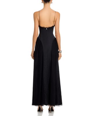 Satin Lace Maxi Dres