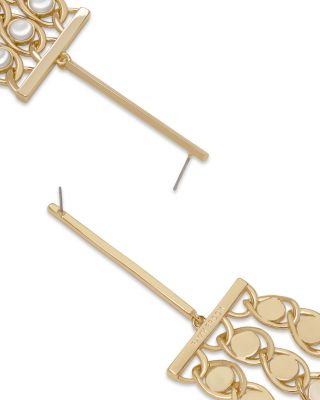 Glass Chain Jewelry Dominika Glass Stone Chain Drop Earrings