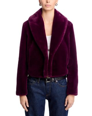 Shawl Collar Faux Fur Coat