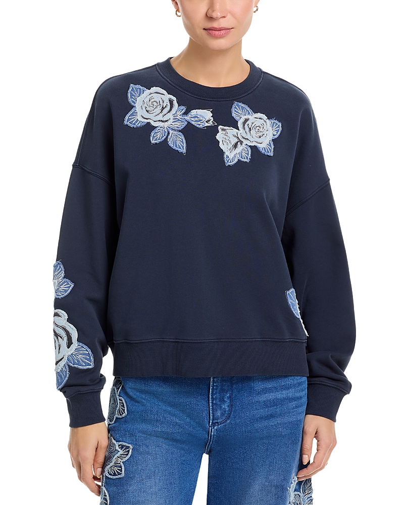 Driftwood Teddy Rose Embroidered Sweatshirt