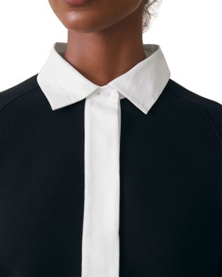 Gaia Open Collar Contrast Top