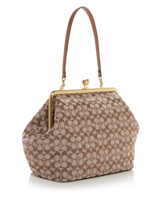 Kisslock Embellished Large Frame Bag