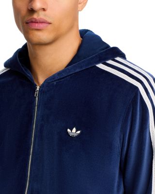 Velour Hooded Track Jacket