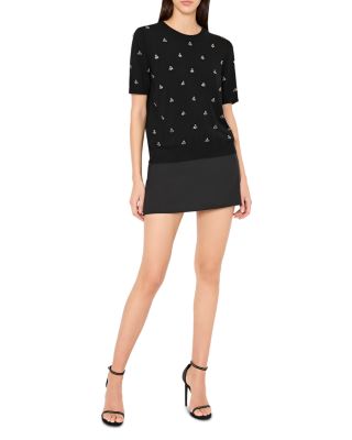 Rosalyn Rhinestone Embellished Crewneck Top