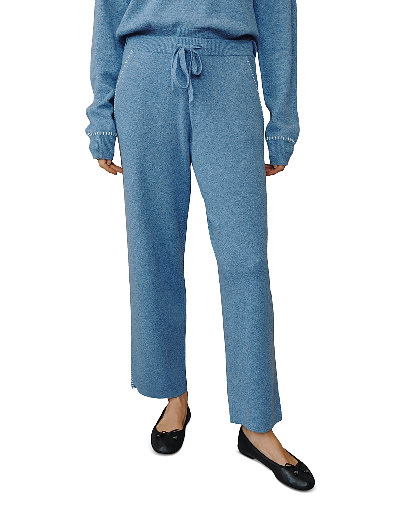 Bella Dahl Whipstitch Straight Leg Pants In Blue