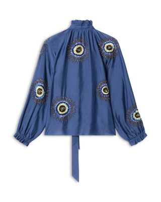 Cerere Silk Embroidered Blouse