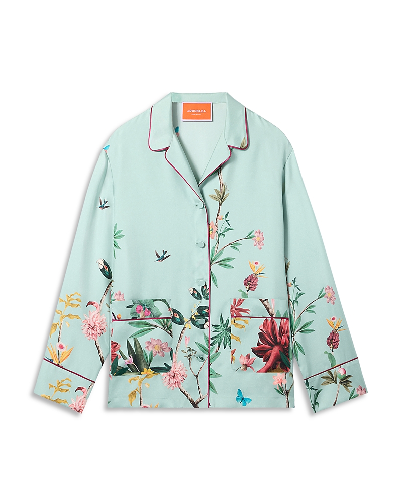 La Doublej Floral Panel Pyjama Shirt In Multi