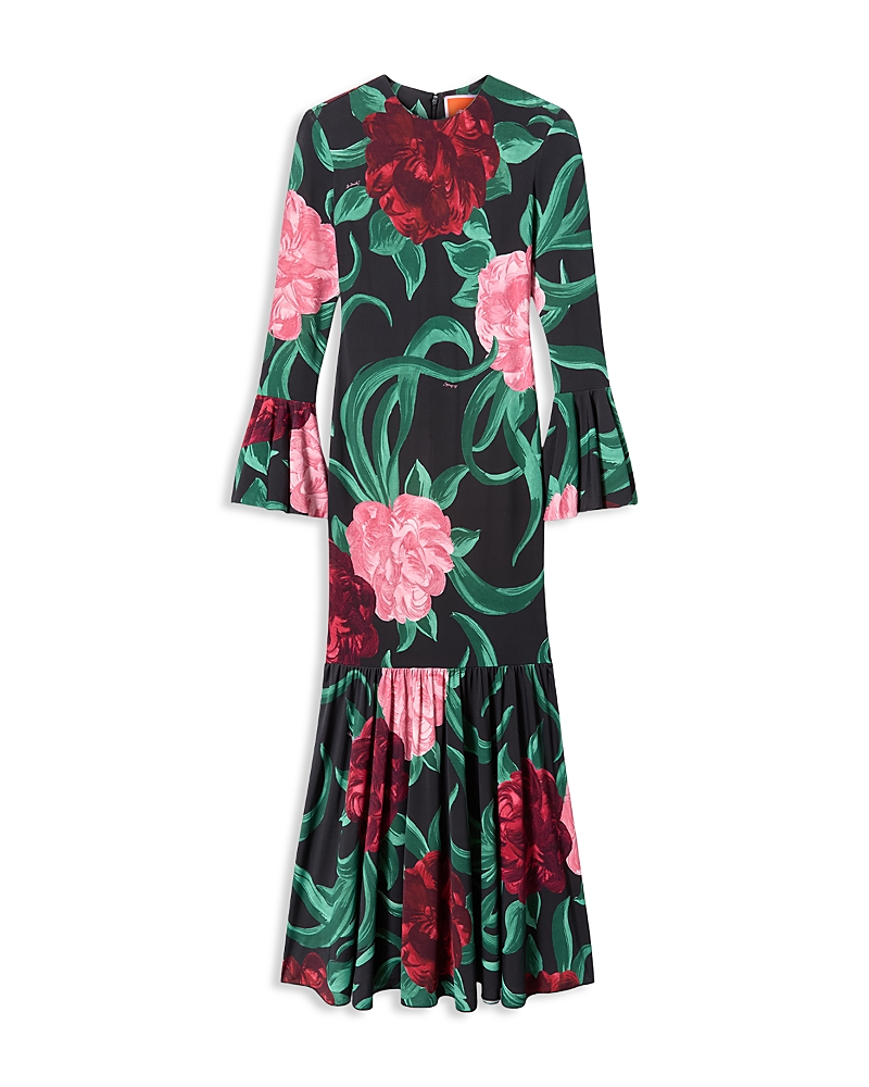 La Doublej La Double J Alba Floral-print Stretch-jersey Midi Dress In Multi