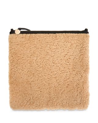 Shearling Foldover Clutch
