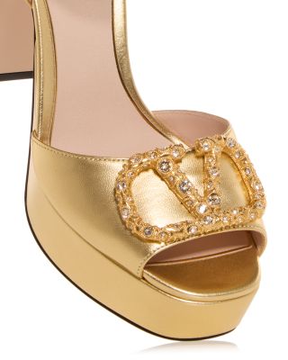 Women's VLogo Embellished Platform Sandals