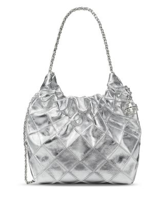 Fleming Mini Metallic Leather Hobo Bag