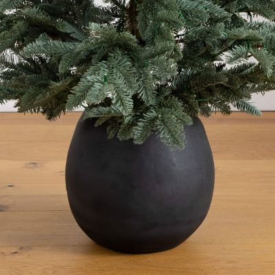 Pre-Lit Artificial Pine 6' Christmas Tree in Round Planter with Warm White LED Lights