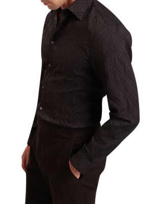 Fynran Crinkled Long Sleeve Button Front Shirt