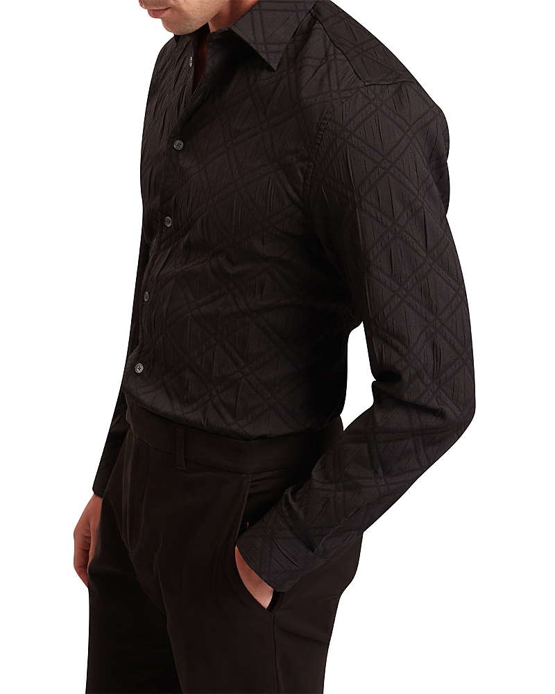 Ted Baker Fynran Crinkled Long Sleeve Button Front Shirt