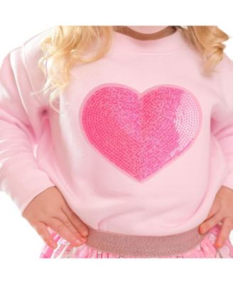  Unisex Heart Sequin Patch Sweatshirt