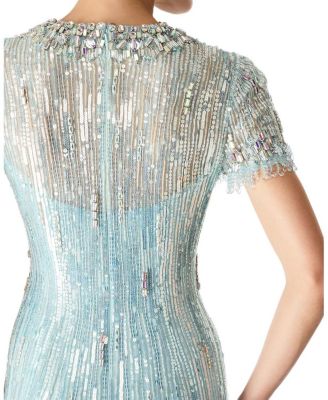 Nova Sequin-Embellished Keyhole-Neck Maxi Dress