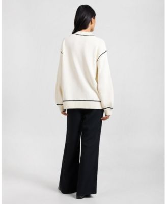 Cotton Oversized Mock Neck Sweater
