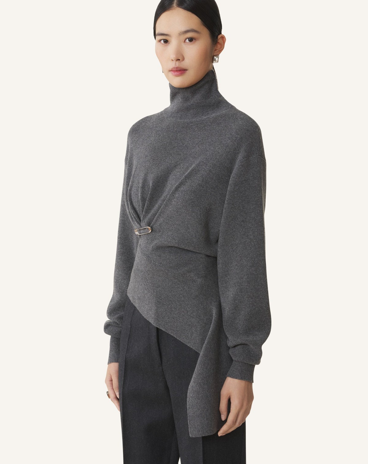 Lanvin Wool and Cashmere Sweater in Dove Gray.
