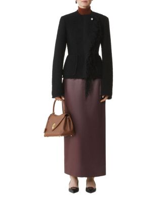  Asymmetrical Jacket in Boucle Wool