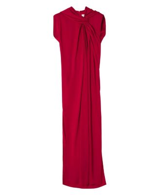  Long Knotted Satin Dress