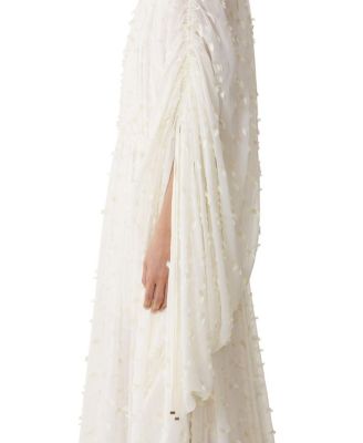  Long Dress In Plumetis Silk