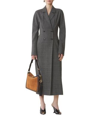  Double Breasted Prince of Wales Wool Dress