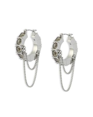 Stone Chain Hoop Earrings