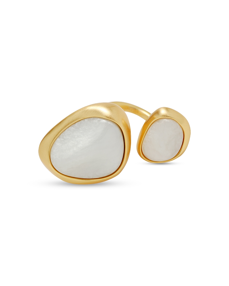 Cult Gaia Cleo Mother Of Pearl Open Ring In Gold