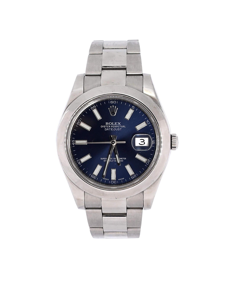 Click to view more detailed imagery on our partner's website Pre-owned Pre-owned Rolex Rolex Oyster Perpetual Datejust Automatic Watch In Stainless Steel 41mm In Blue