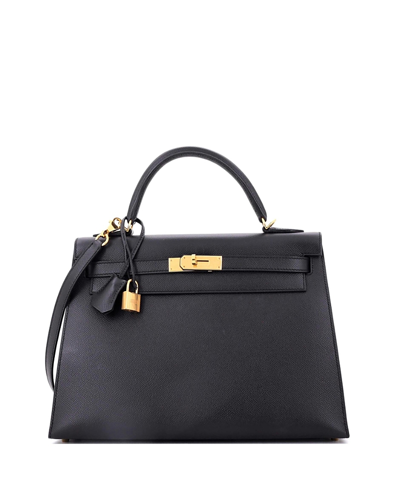 Click to view more detailed imagery on our partner's website Pre-owned Pre-owned Hermes Hermes Kelly 32 Handbag Black Epsom With Gold Hardware