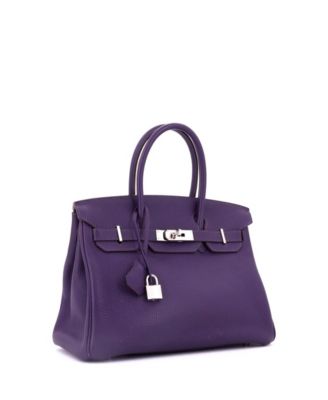 Birkin 30 Handbag Purple Togo with Palladium Hardware