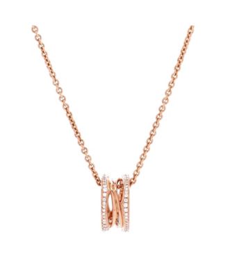  B.Zero1 Open Design Legend Zaha Hadid Pendant Necklace 18K Rose Gold with Diamonds, 15 - 17.75"