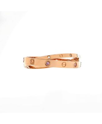  Double Love Bracelet 18K Rose Gold with Pink Sapphires and Diamonds