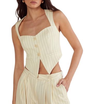  Pinstripe Tailored Top